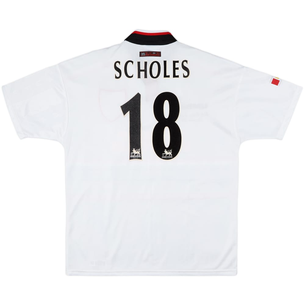 1997-99 Manchester United 'Champions' Away Shirt Scholes #18 - 6/10 - (L)