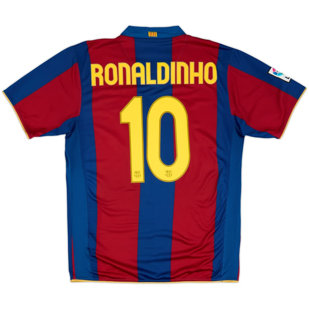 2007-08 Barcelona Home Shirt Ronaldinho #10 - 6/10 - (L)