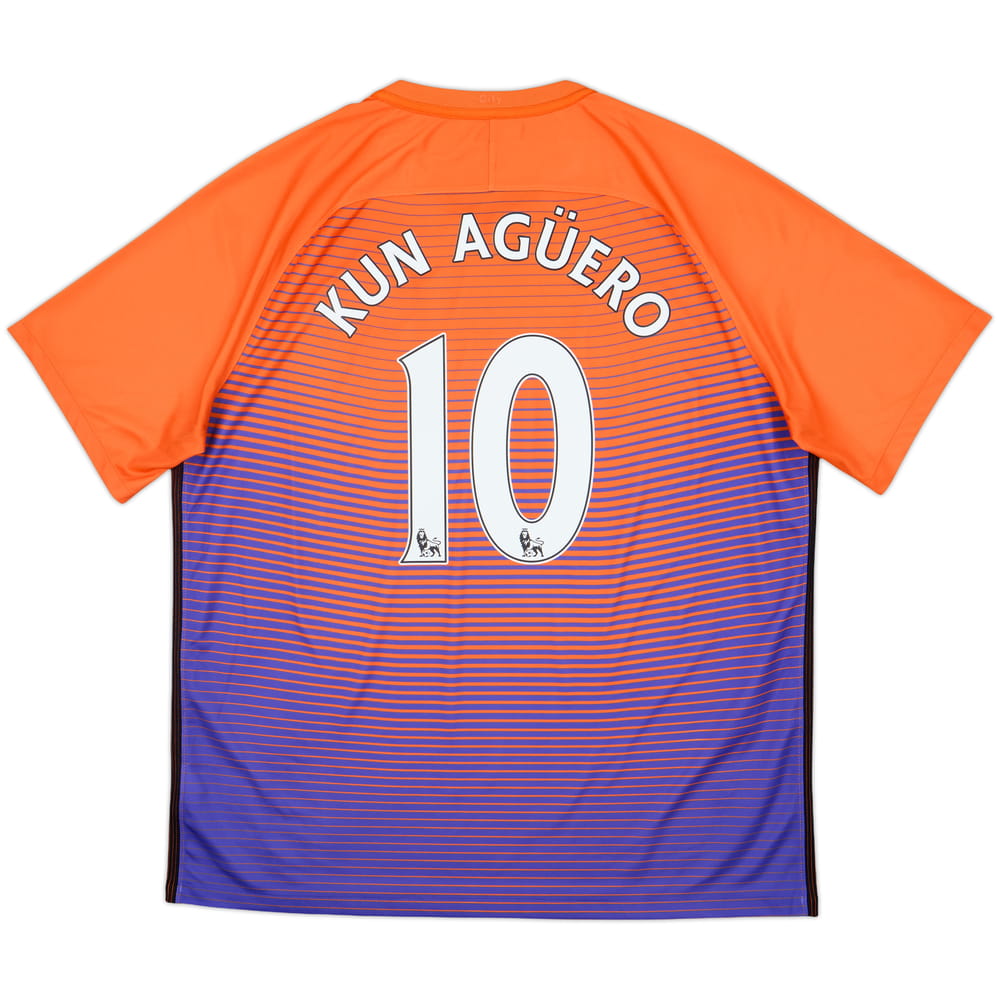 2016-17 Manchester City Third Shirt Kun Aguero #10 - 9/10 - (XXL)