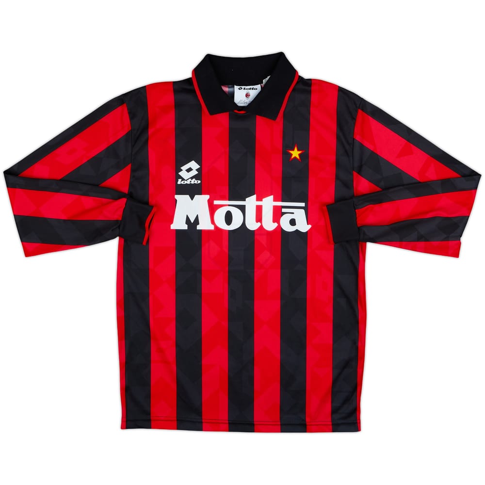 Camiseta de local L/S del AC Milan 1990-91 #9 - 9/10 - (S)