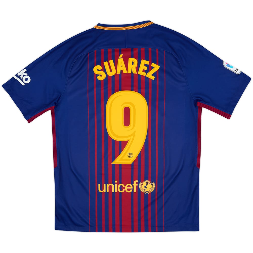 2017-18 Barcelona Home Shirt Suarez #9 - 8/10 - (M)