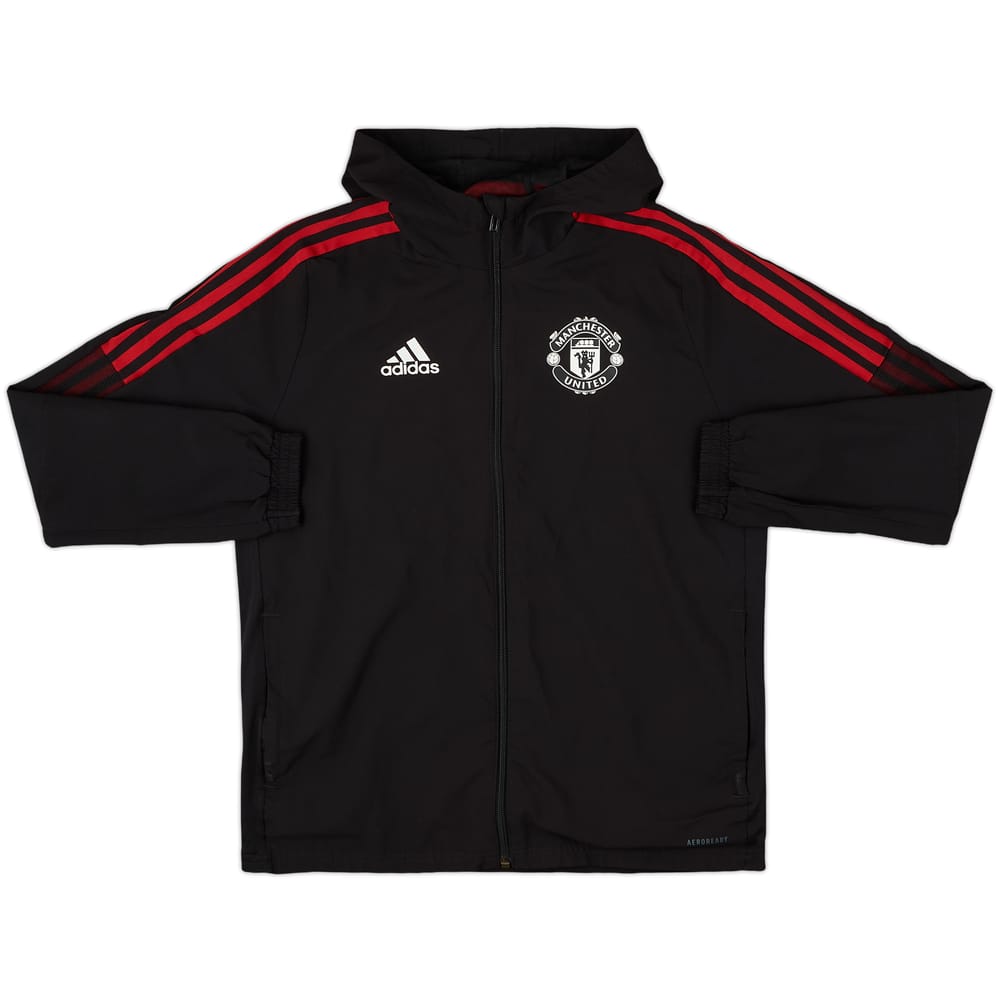 2021-22 Manchester United adidas Hooded Rain Jacket - 8/10 - (L.Boys)