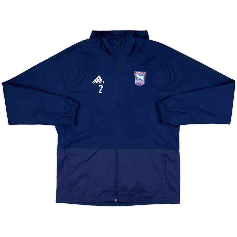 2017-18 Ipswich Player Issue adidas Hooded Track Jacket #2 - 8/10 - (L)