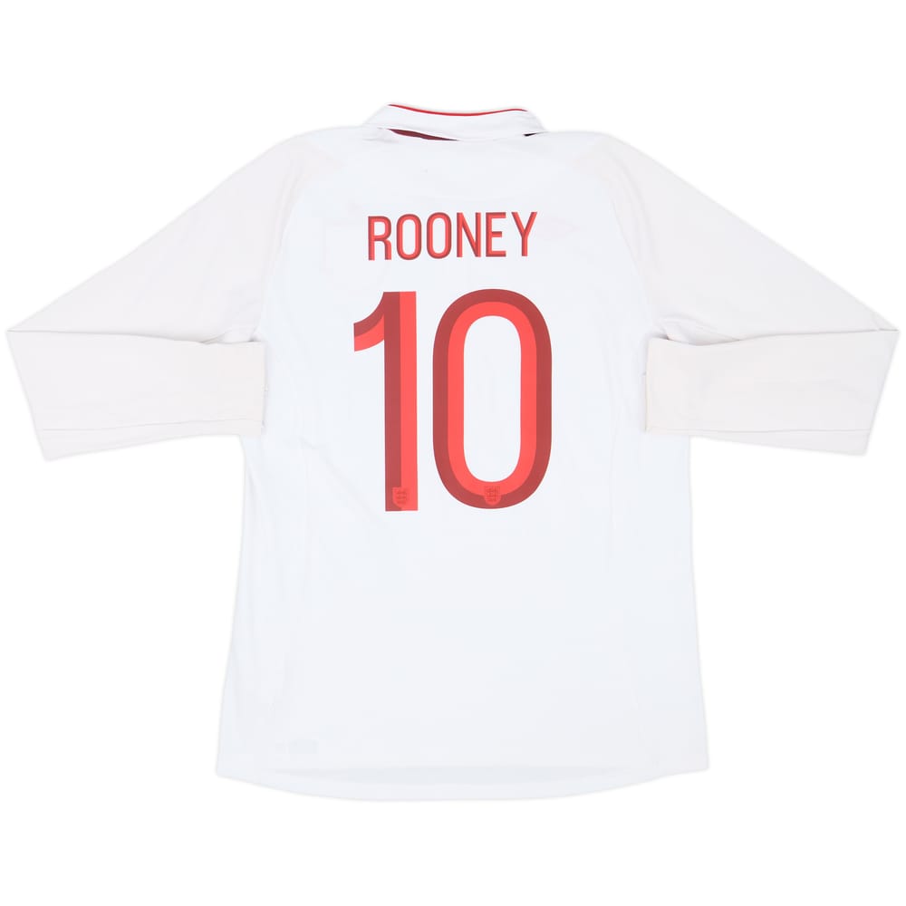 2012-13 England Home L/S Shirt Rooney #10 - 8/10 - (L)