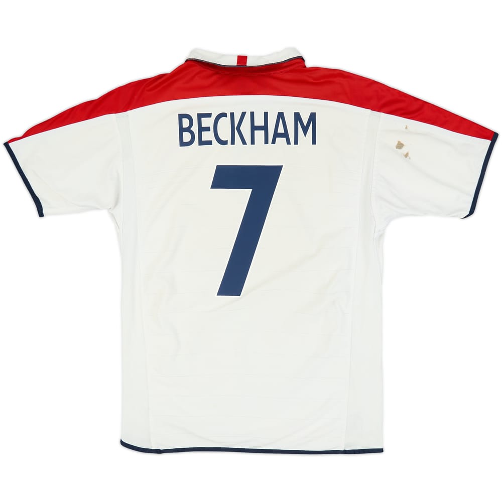 2003-05 England Home Shirt Beckham #7 - 5/10 - (L)