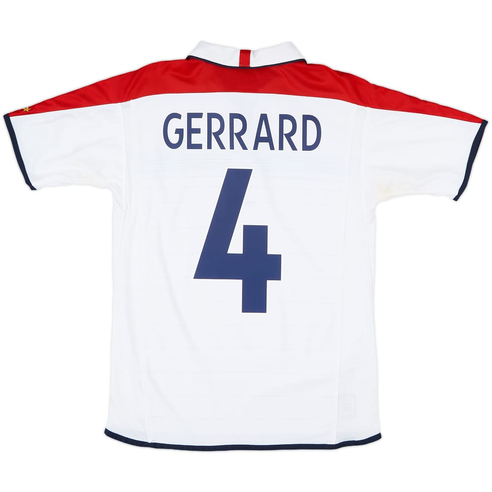2003-05 England Home Shirt Gerrard #4 - 7/10 - (XL.Boys)