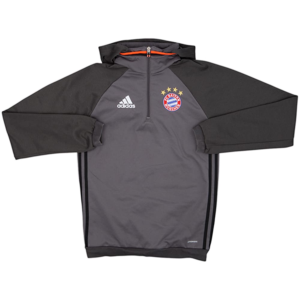 2016-17 Bayern Munich adidas 1/4 Zip Hooded Drill Top - 7/10 - (XS)
