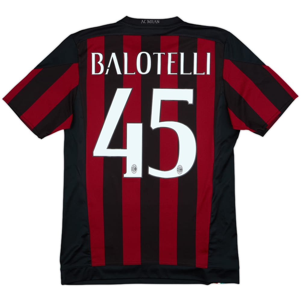 2015-16 AC Milan Home Shirt Balotelli #45 - 8/10 - (M)