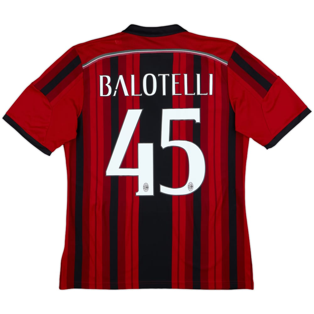 2014-15 AC Milan Home Shirt Balotelli #45 - 8/10 - (L)