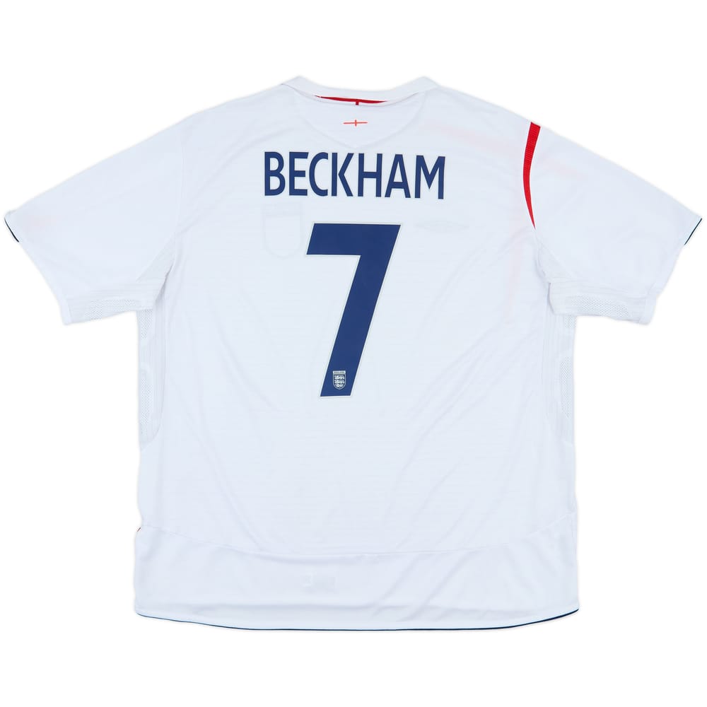 2005-07 England Home Shirt Beckham #7 - 7/10 - (3XL)