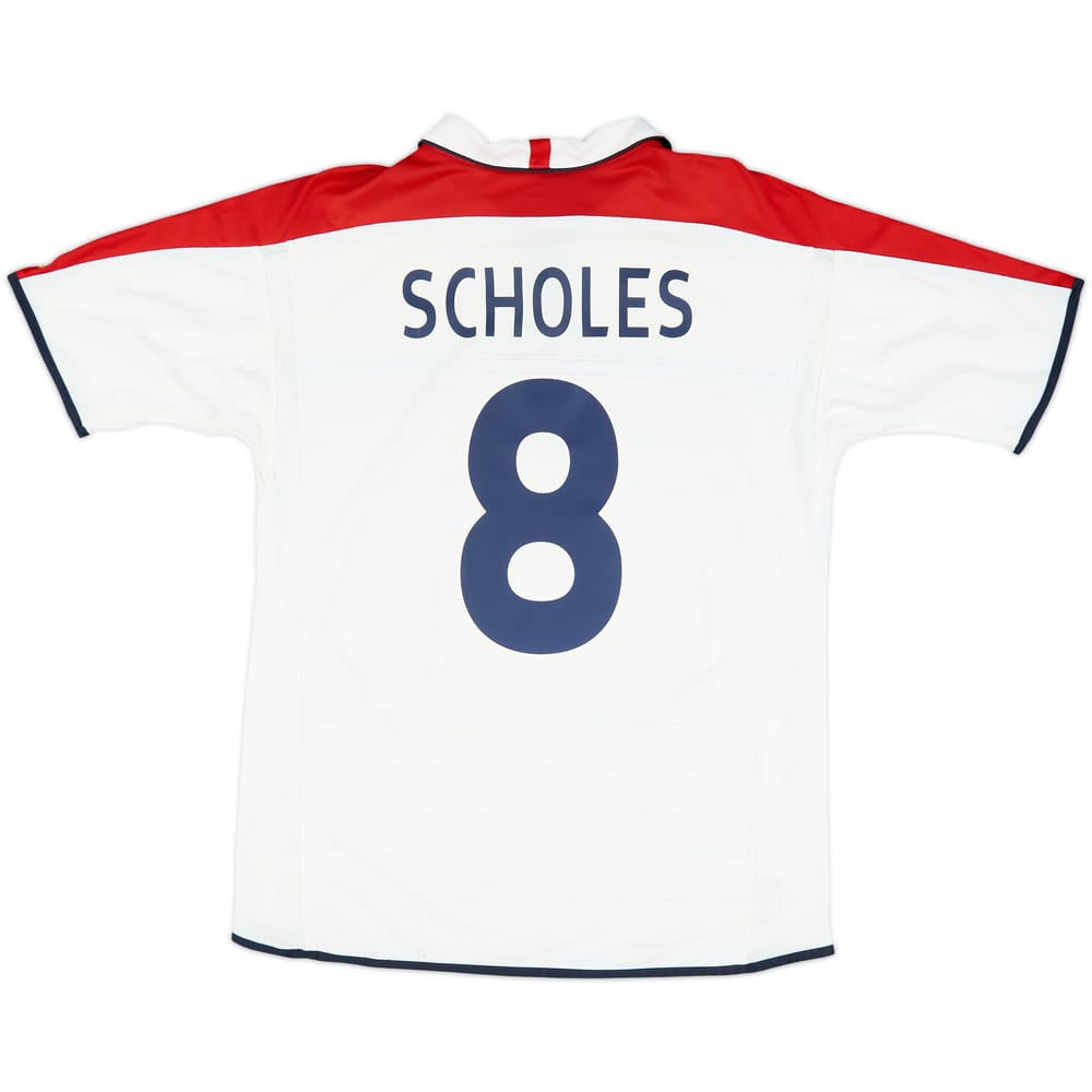 2003-05 England Home Shirt Scholes #8 - 7/10 - (L)