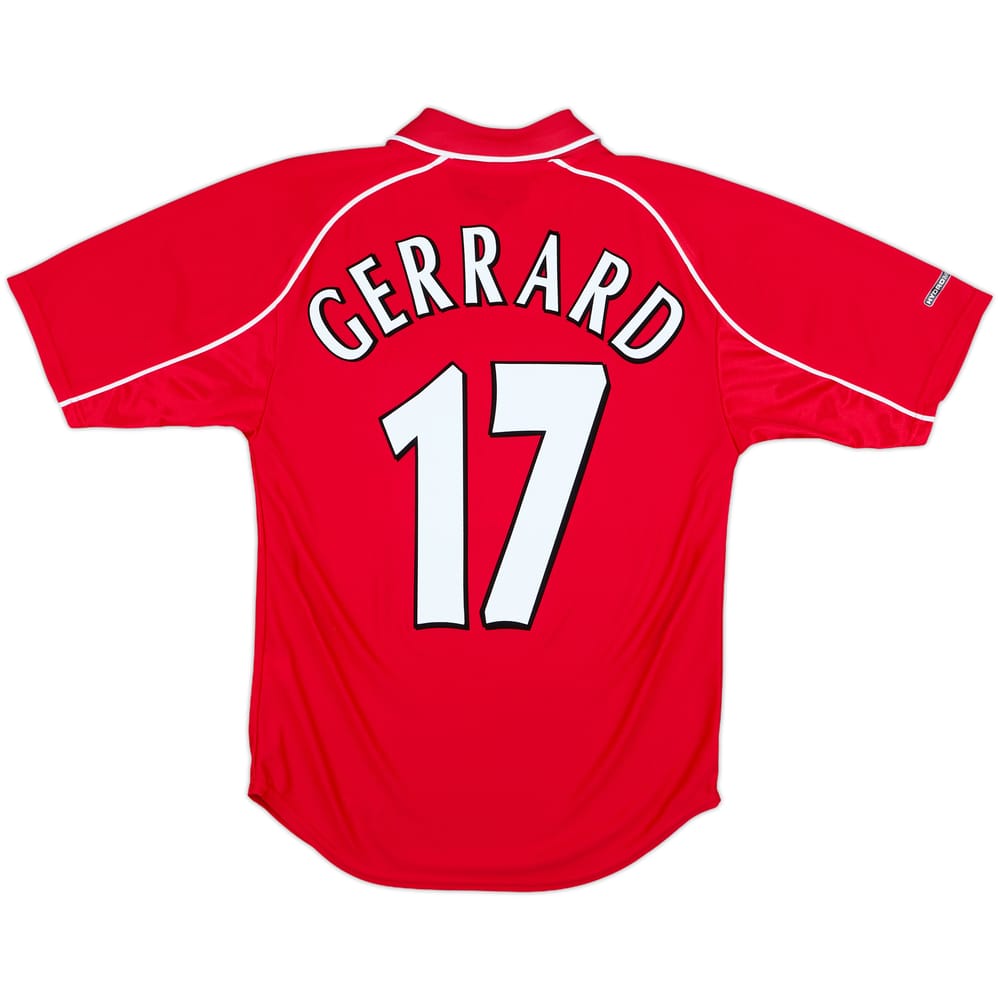 2000-02 Liverpool Home Shirt Gerrard #17 - 8/10 - (XL.Boys)