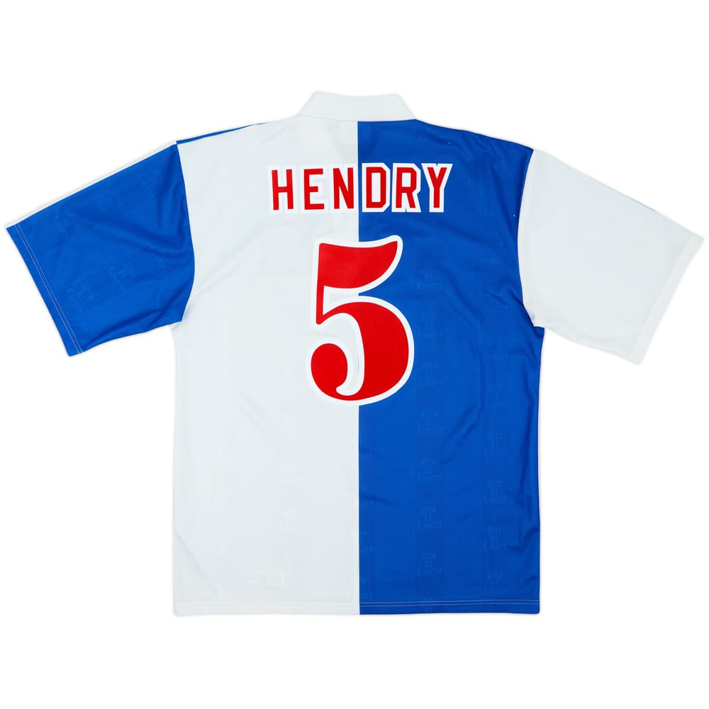 1996-98 Blackburn Home Shirt Hendry #5 - 8/10 - (XL)