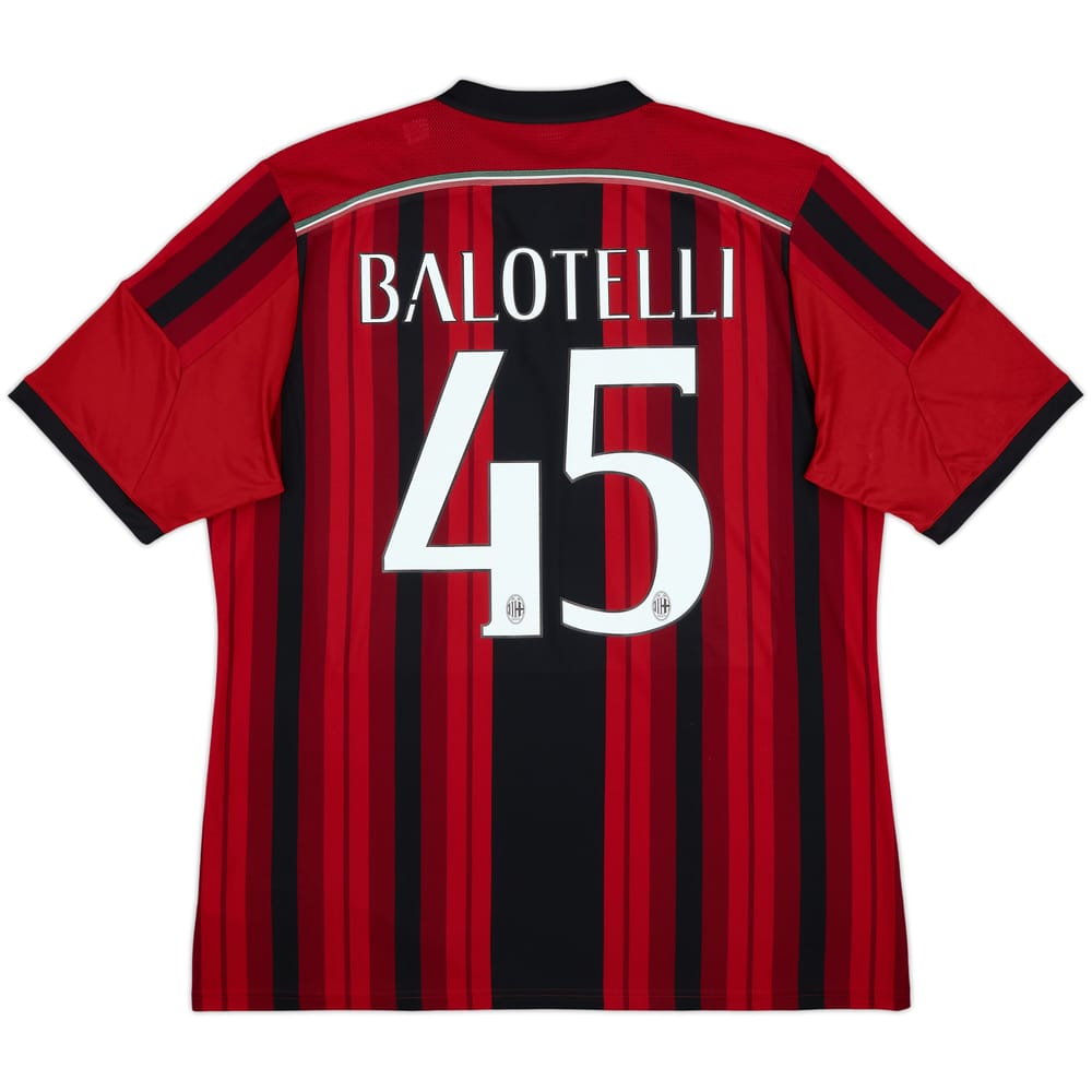 2014-15 AC Milan Home Shirt Balotelli #45 - 8/10 - (XL)