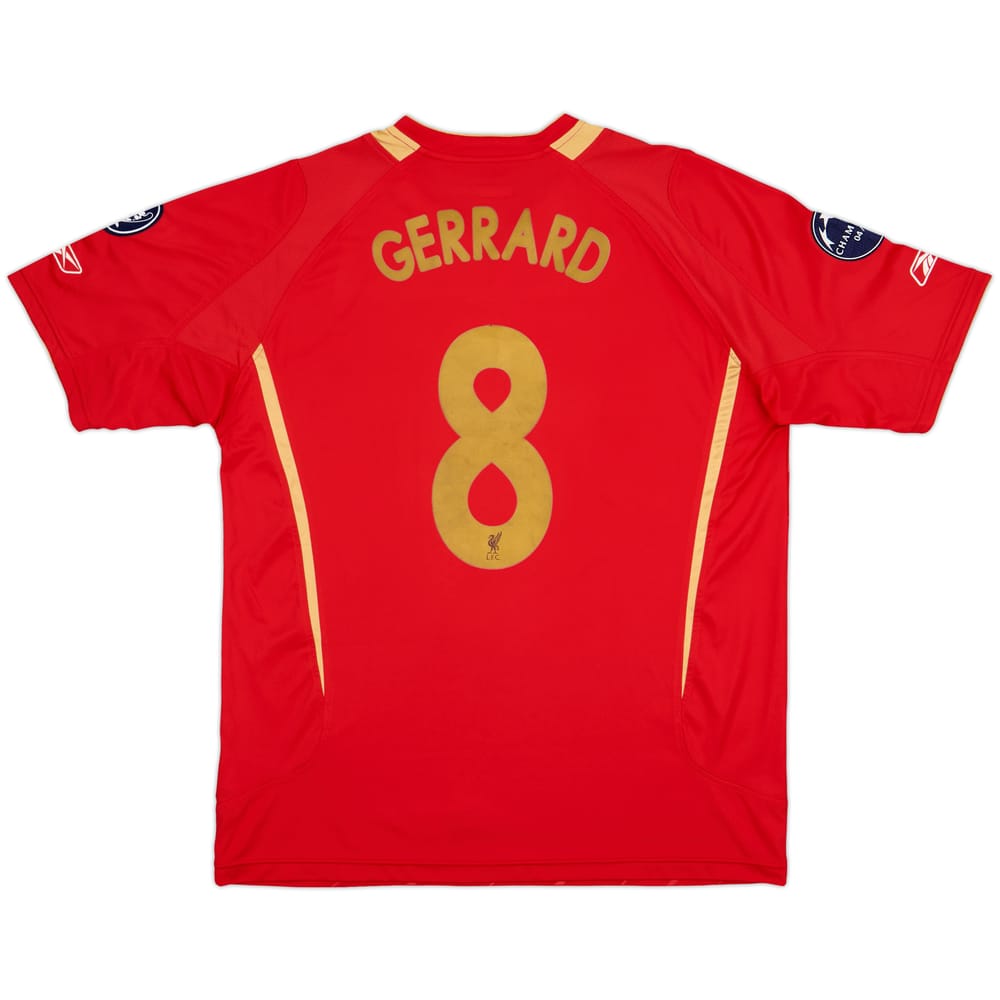 2005-06 Liverpool CL Home Shirt Gerrard #8 - 7/10 - (L)