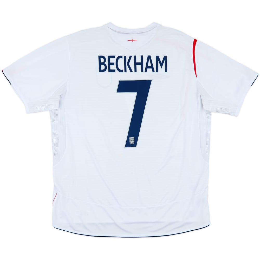 2005-07 England Home Shirt Beckham #7 - 6/10 - (XXL)