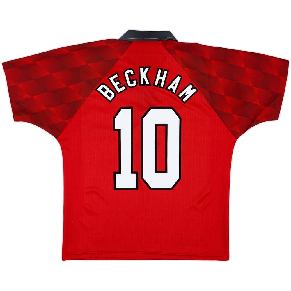 1996-98 Manchester United Home Shirt Beckham #10 - 8/10 - (M)