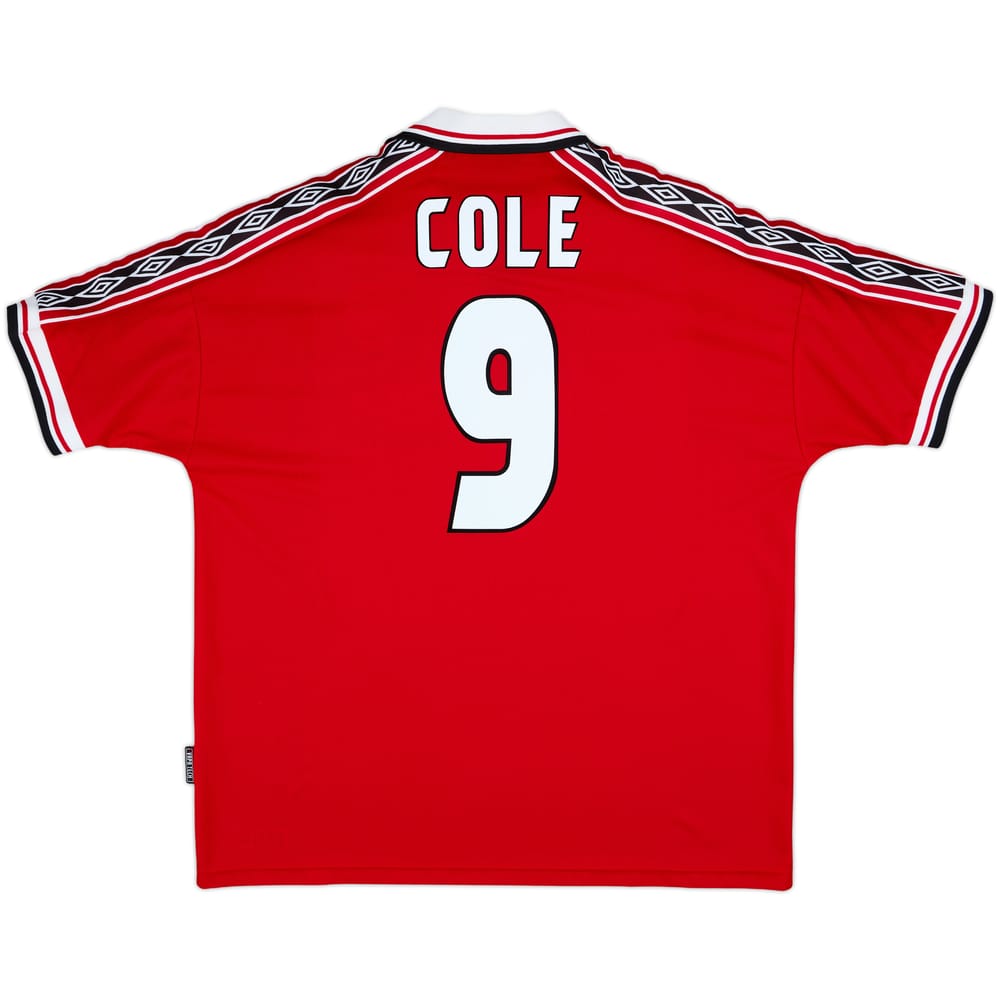 1998-00 Manchester United Home Shirt Cole #9 - 8/10 - (XXL)