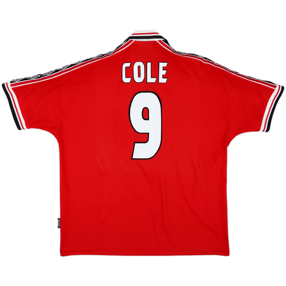 1998-00 Manchester United Home Shirt Cole #9 - 8/10 - (XXL)