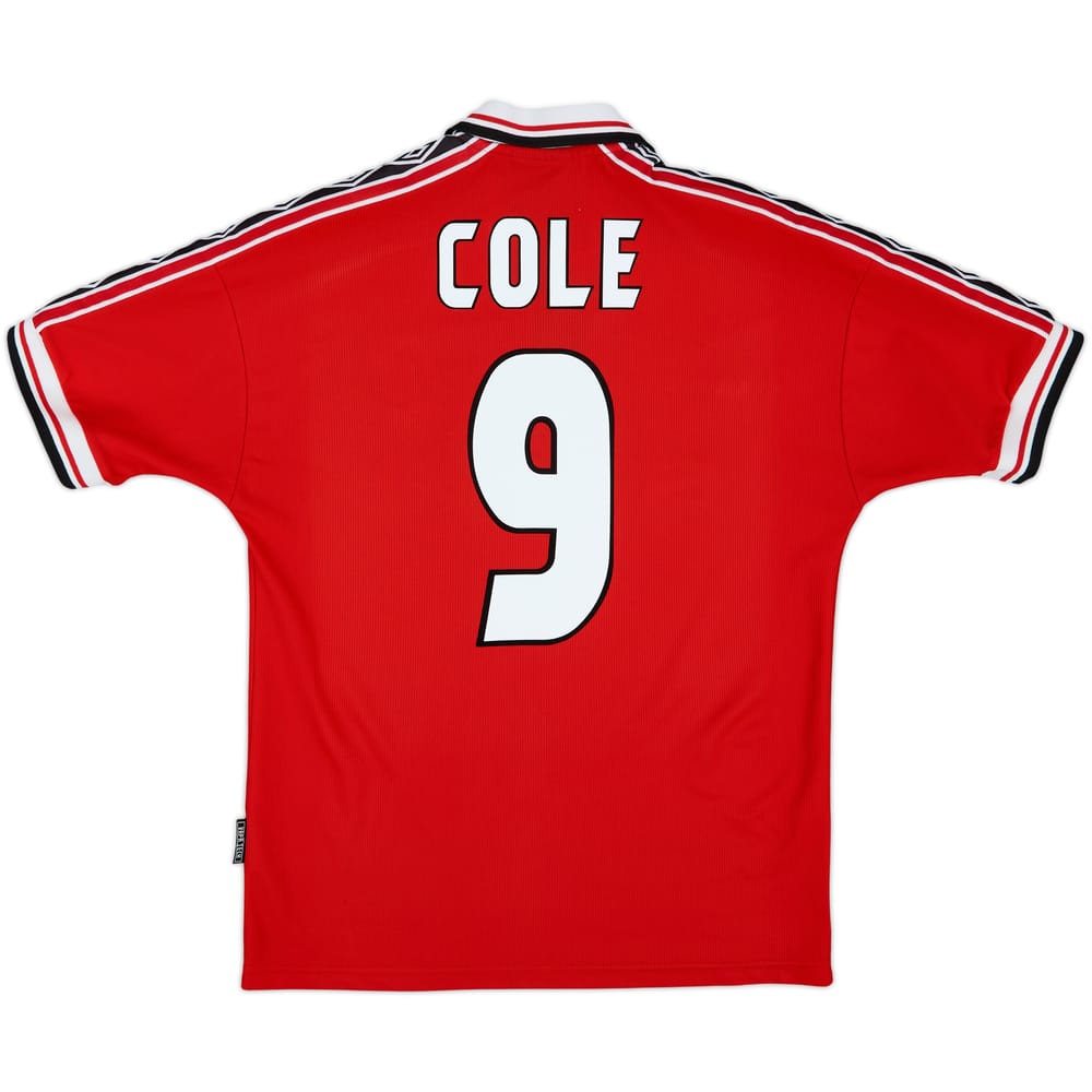 1998-00 Manchester United Home Shirt Cole #9 - 8/10 - (M)