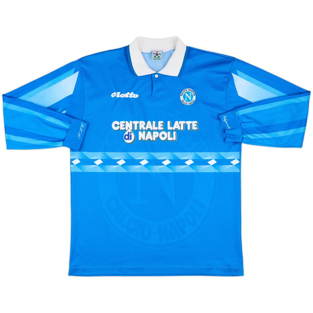 1996-97 Napoli Home L/S Shirt - 9/10 - (XL)