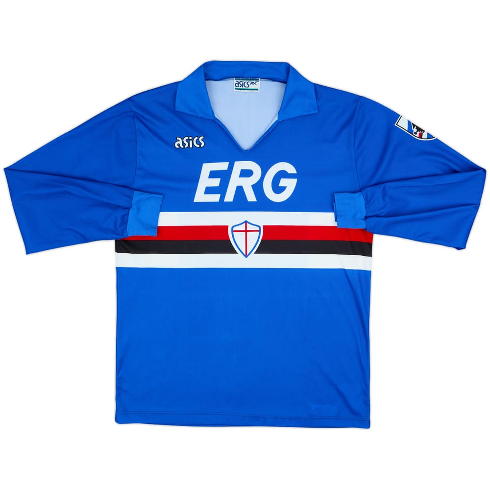 1991-92 Sampdoria Home L/S Shirt - 9/10 - (L)