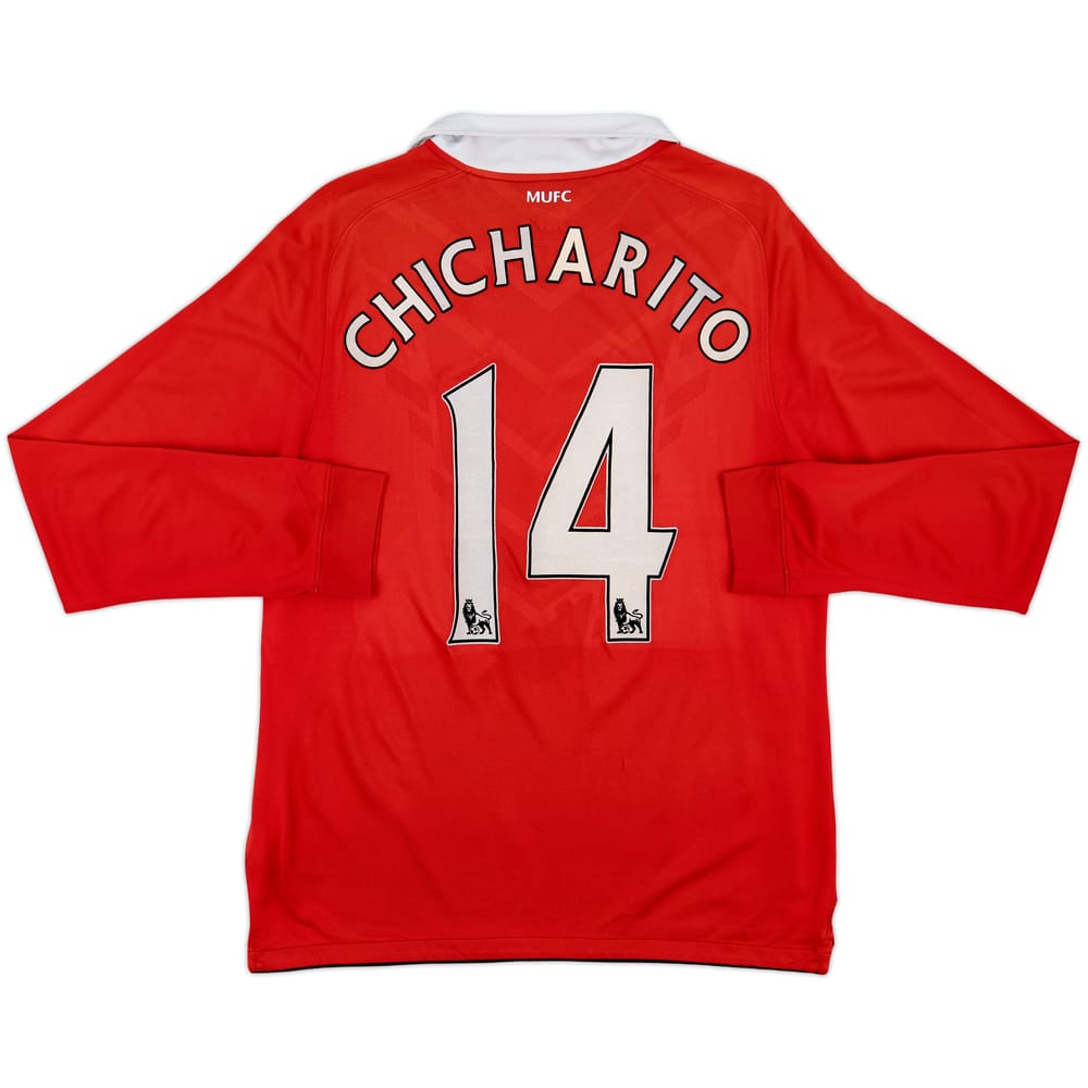2010-11 Manchester United Home L/S Shirt Chicharito #14 - 6/10 - (L)