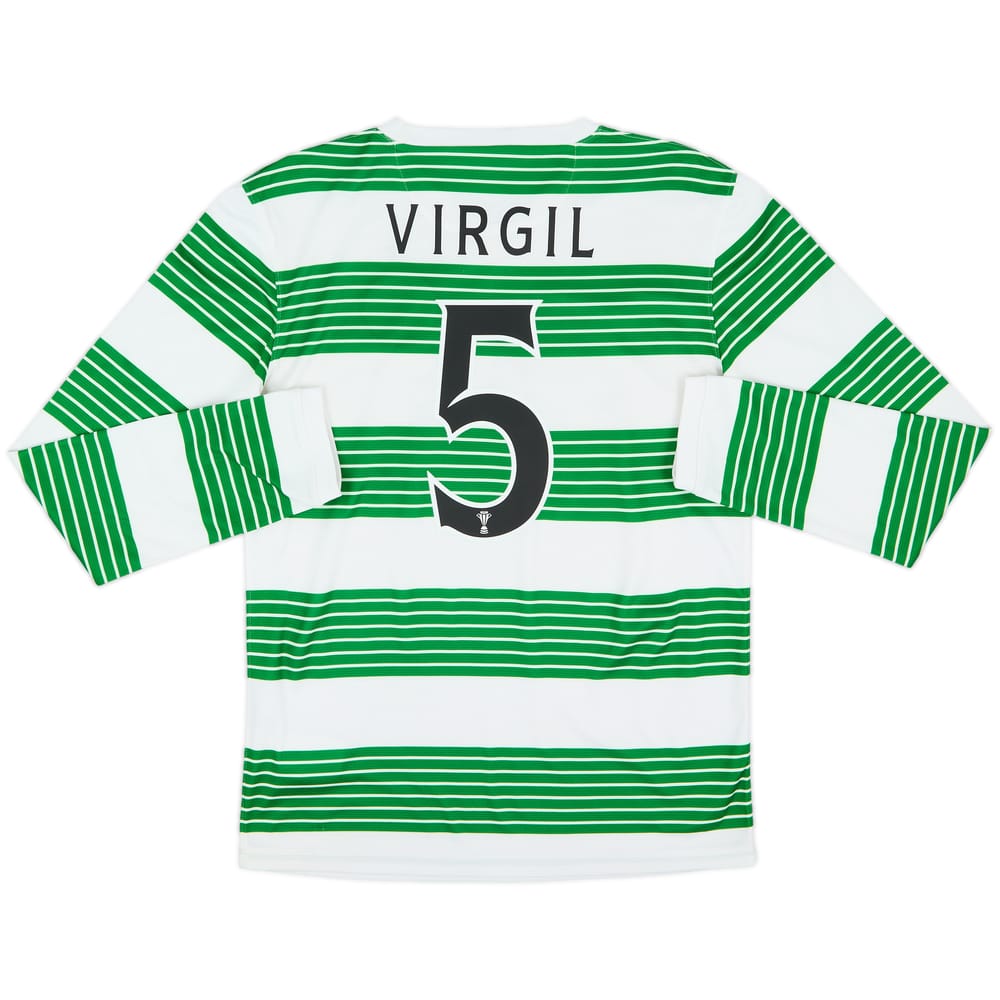 2013-15 Celtic Home L/S Shirt Virgil #5 - 10/10 - (S)