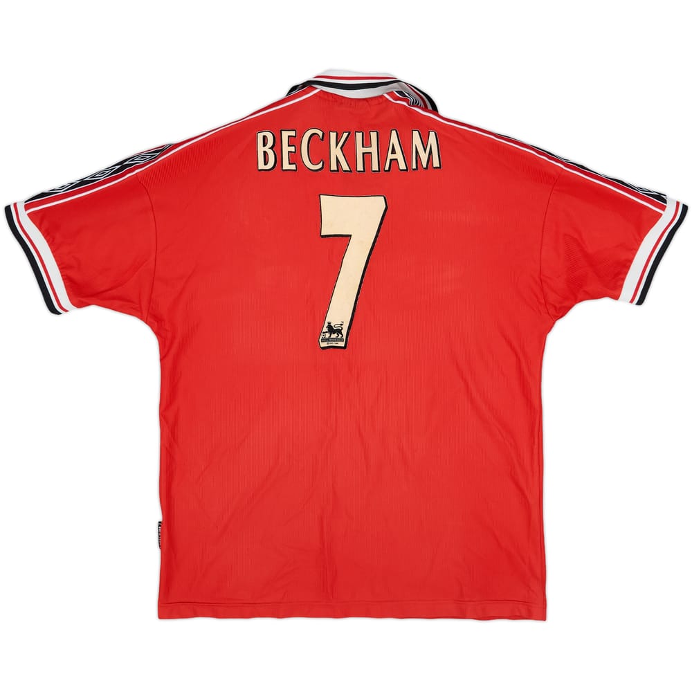 1998-00 Manchester United Home Shirt Beckham #7 - 6/10 - (XL)