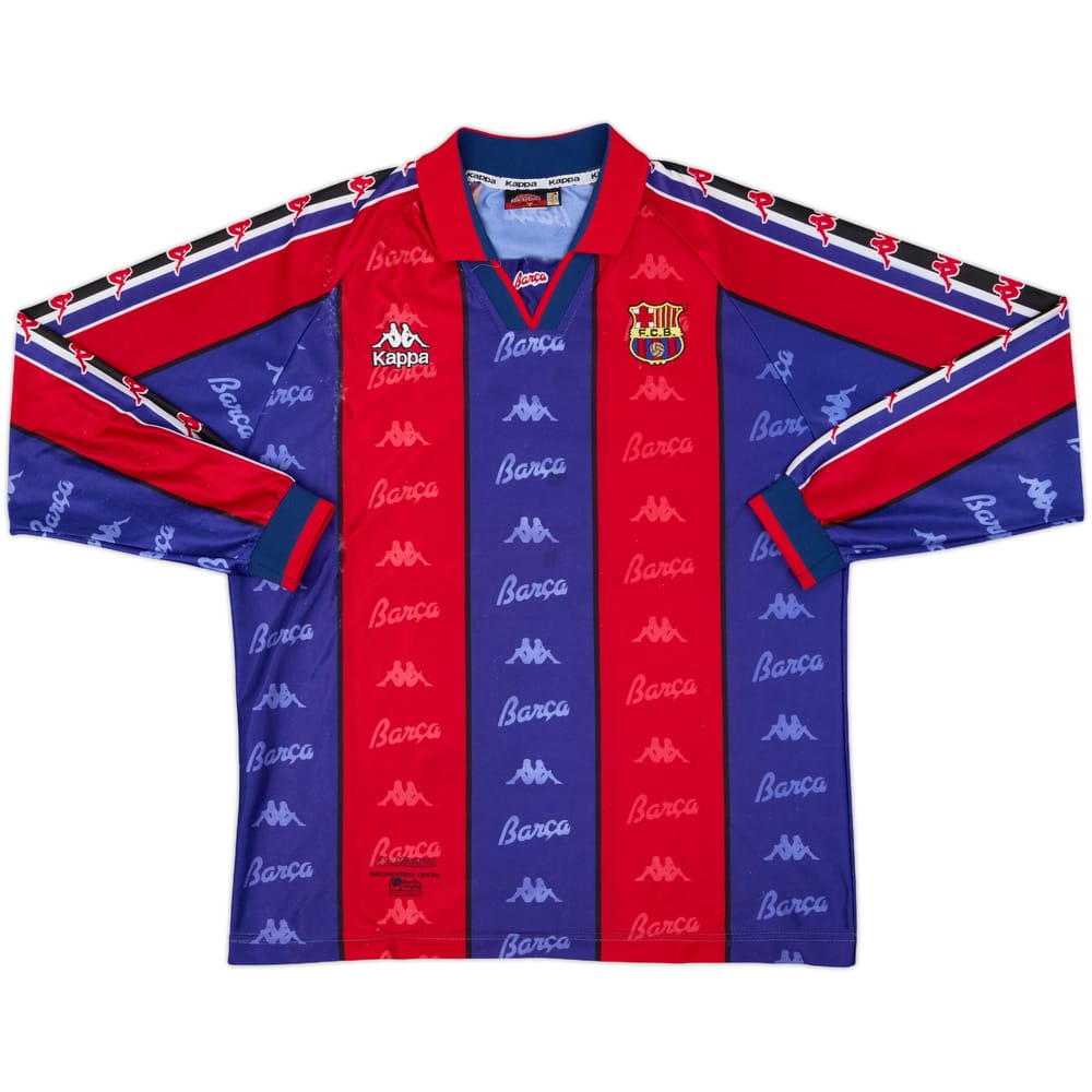 1995-97 Barcelona Home L/S Shirt - 8/10 - (M)