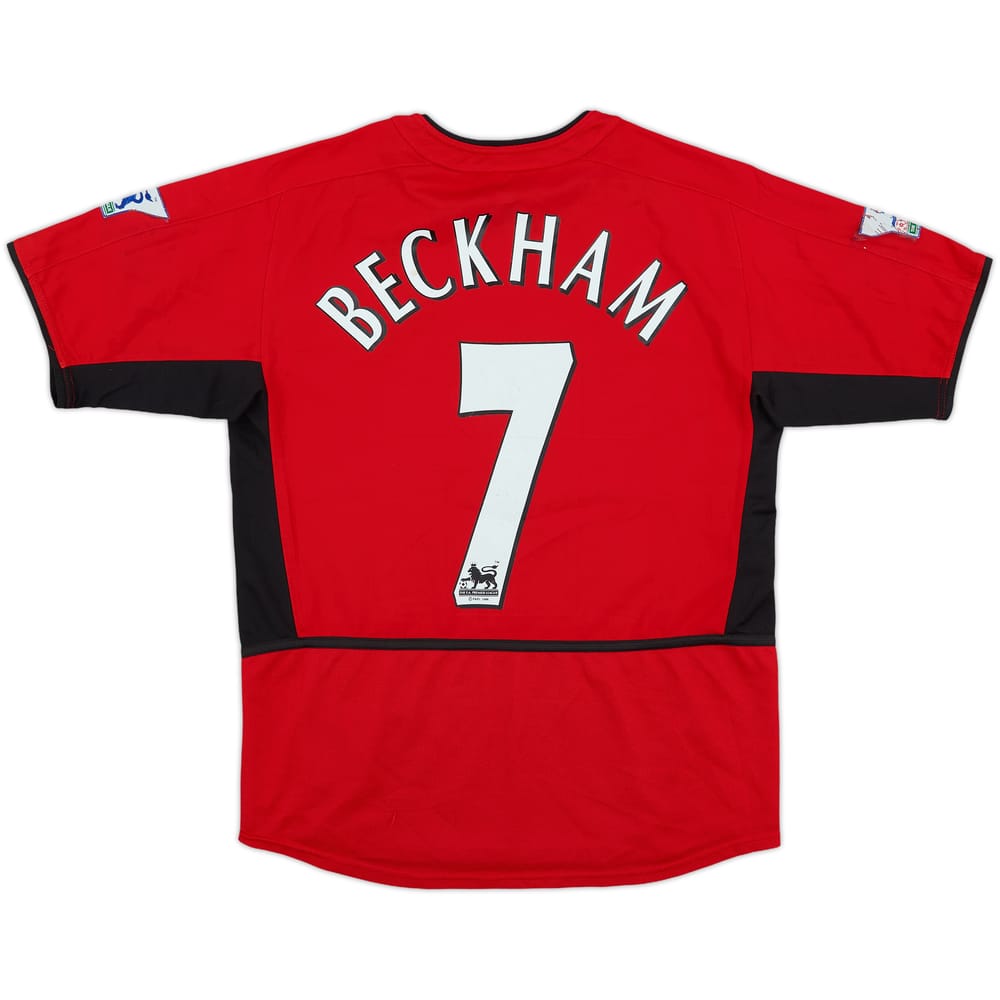 2002-04 Manchester United Home Shirt Beckham #7 - 4/10 - (L.Boys)