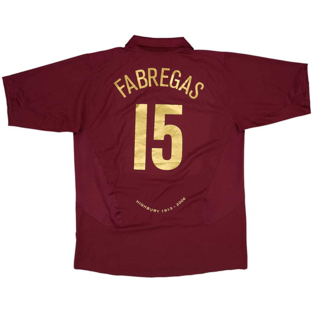 2005-06 Arsenal Home Shirt Fabregas #15 - 8/10 - (XL)