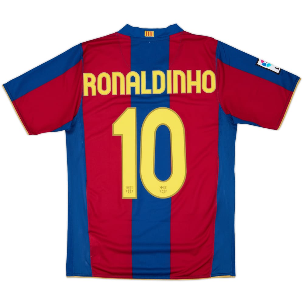 2007-08 Barcelona Home Shirt Ronaldinho #10 - 8/10 - (S)