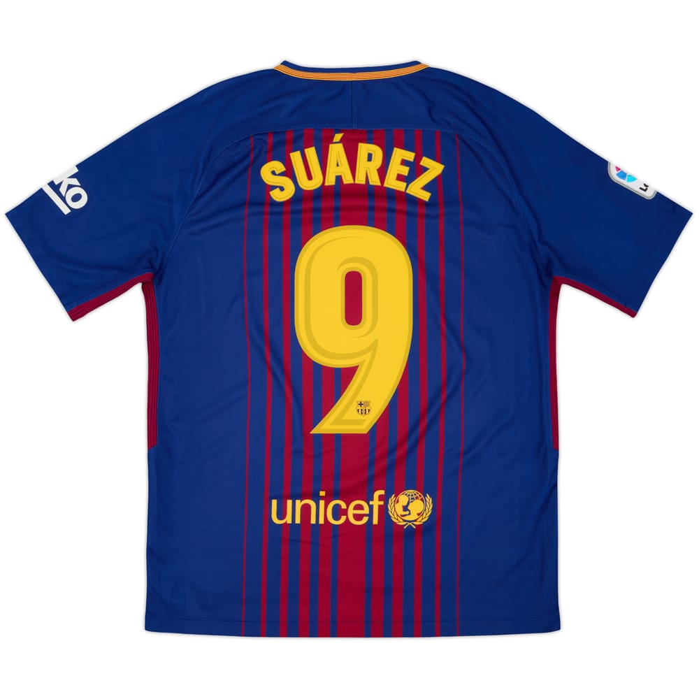 2017-18 Barcelona Home Shirt Suarez #9 - 9/10 - (M)