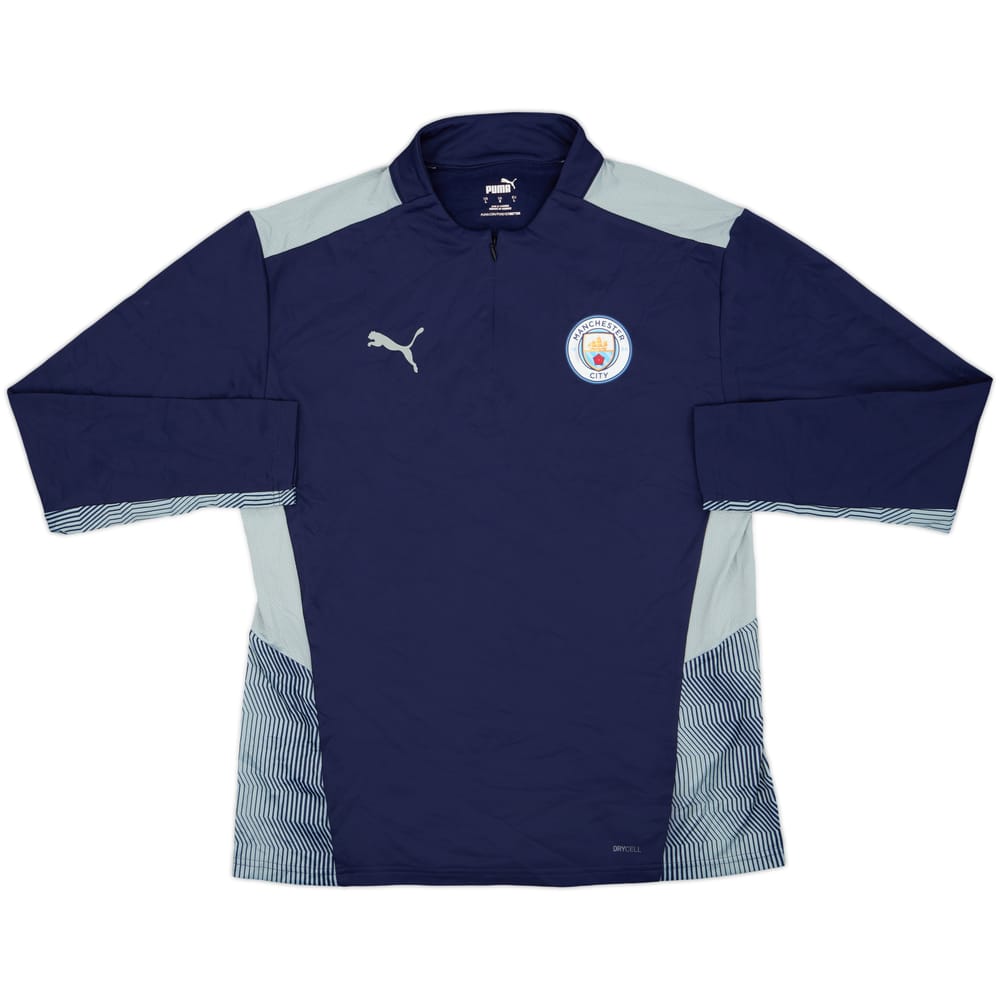 2021-22 Manchester City Puma 1/4 Zip Training Top - 8/10 - (L)