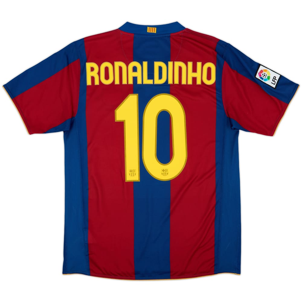 2007-08 Barcelona Home Shirt Ronaldinho #10 - 6/10 - (M)