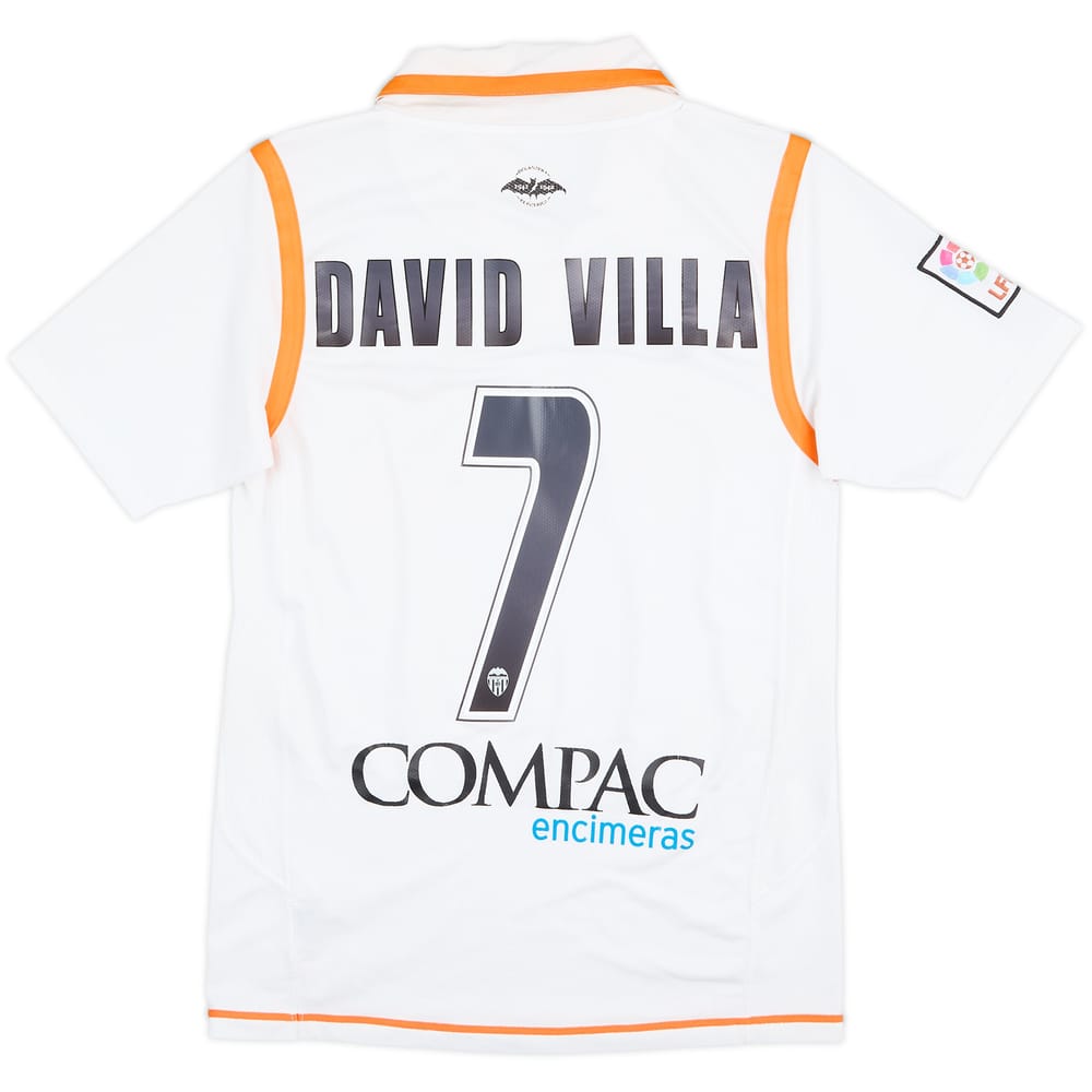 2007-08 Valencia Home Shirt David Villa #7 - 7/10 - (S)