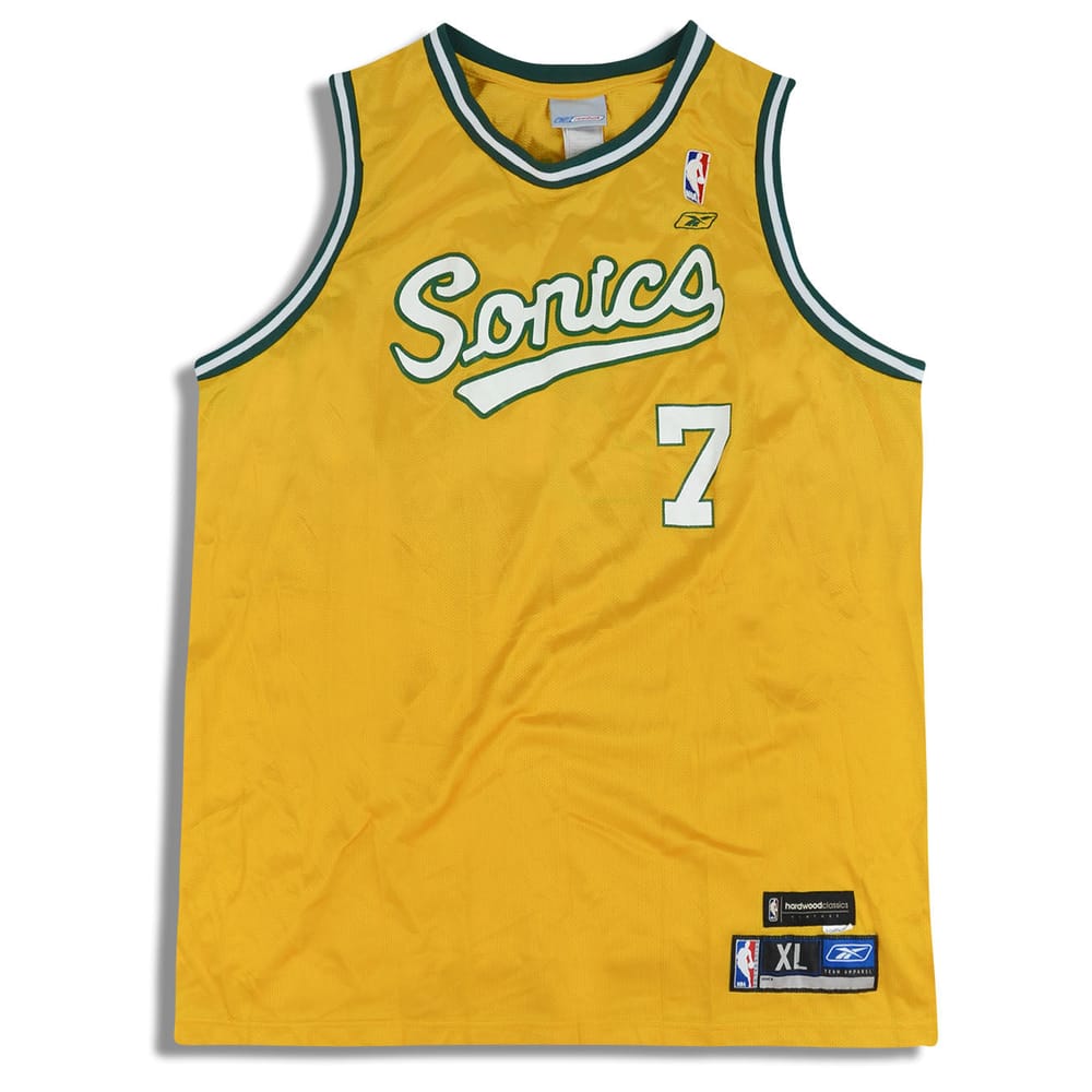 1969-70 Seattle Supersonics Lewis #7 Reebok Hardwood Classics Jersey (Away) Y
