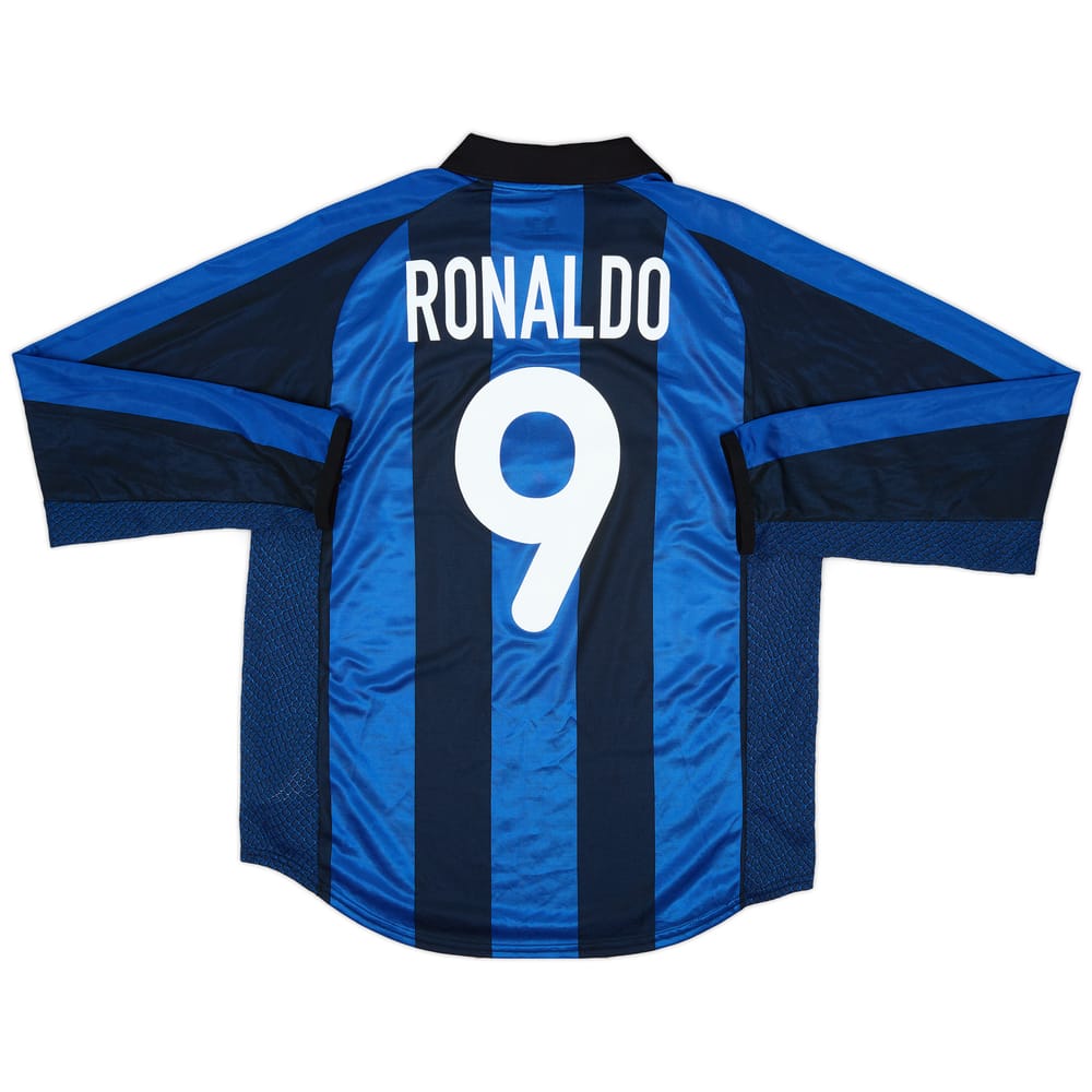 2001-02 Inter Milan Home L/S Shirt Ronaldo #9 - 8/10 - (M)