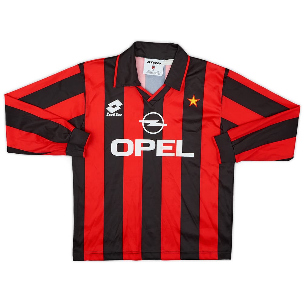 1993-94 AC Milan Home L/S Shirt - 9/10 - (XL.Boys)