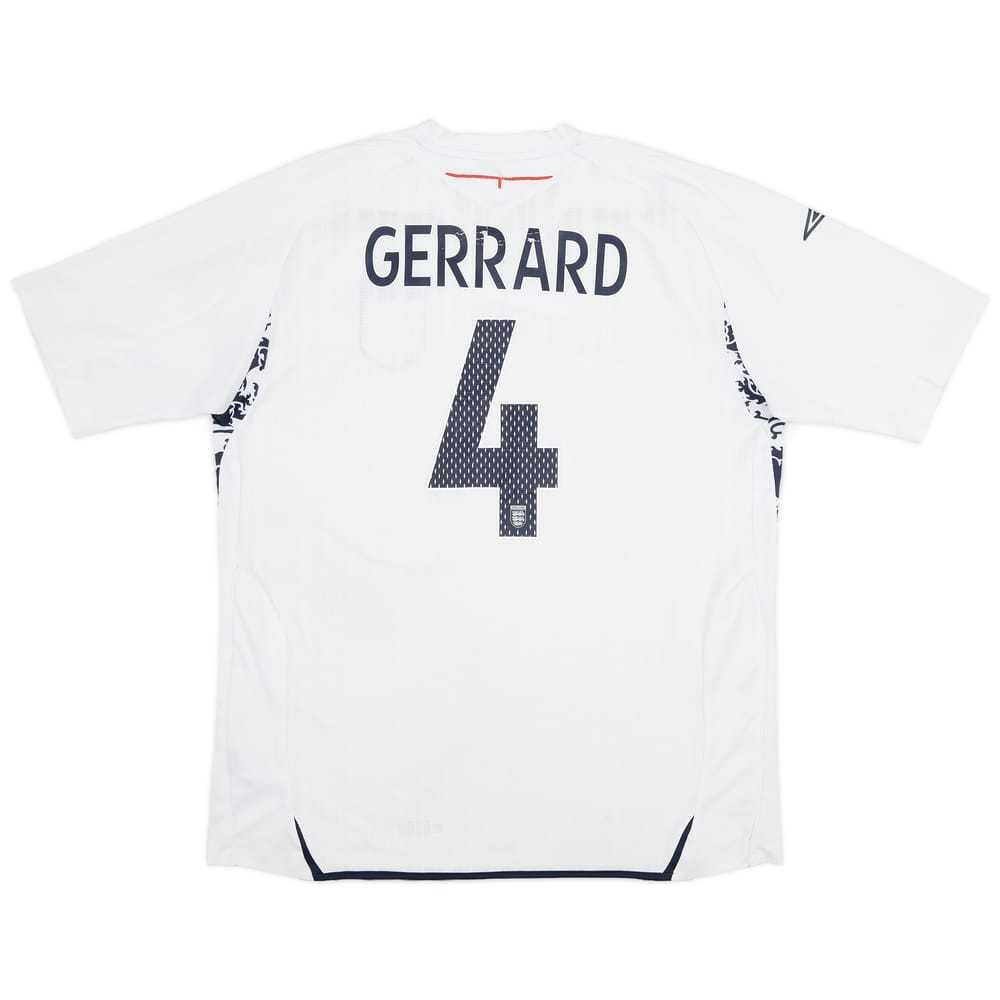 2007-09 England Home Shirt Gerrard #4 - 5/10 - (XL)