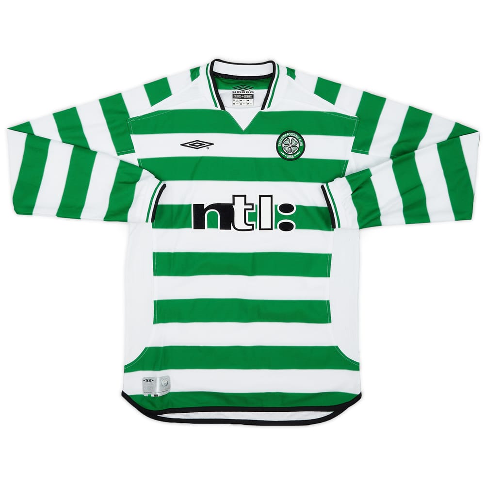 2001-03 Celtic Home L/S Shirt - 8/10 - (L.Boys)