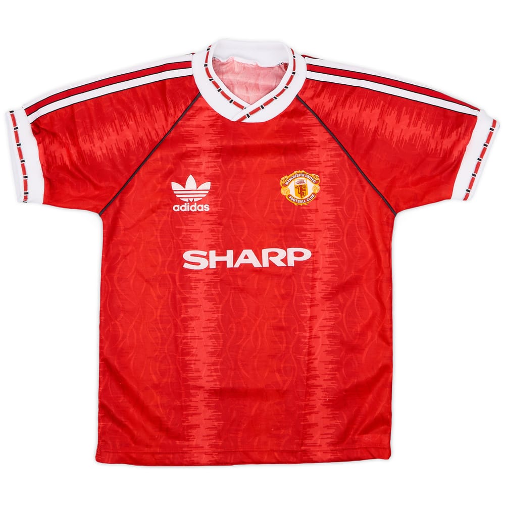 1990-92 Manchester United Home Shirt - 8/10 - (L.Boys)