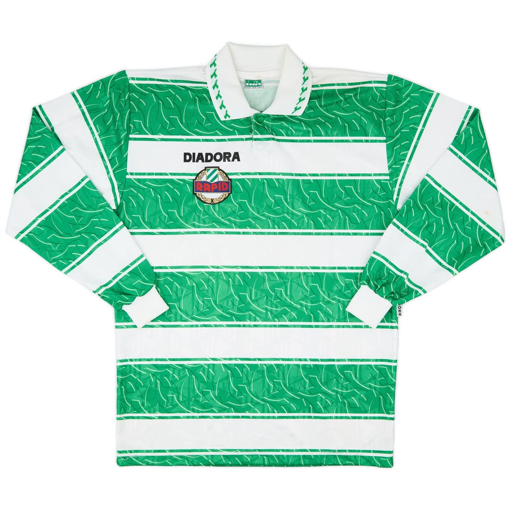 1995-96 Rapid Vienna Signed Home L/S Shirt - 8/10 - (L)