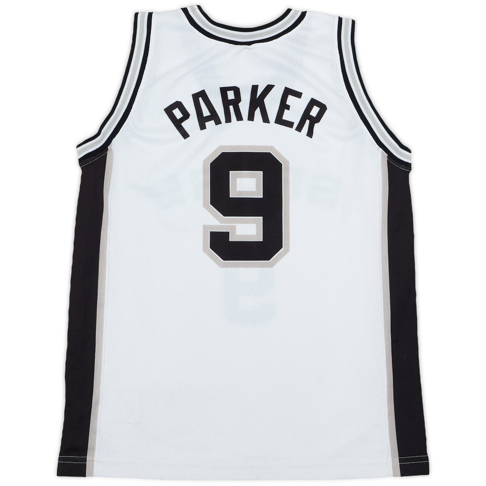 2002-10 San Antonio Spurs Parker #9 Champion Home Jersey - 8/10 - (XL.Boys)