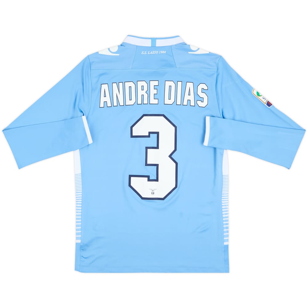 2013-14 Lazio Match Issue Home L/S Shirt Andre Dias #3