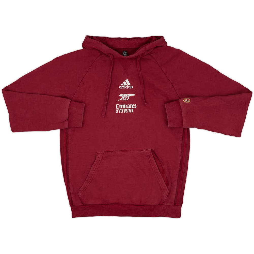 2021-22 Arsenal adidas Player Issue Hooded Sweat Top - 9/10 - (M)