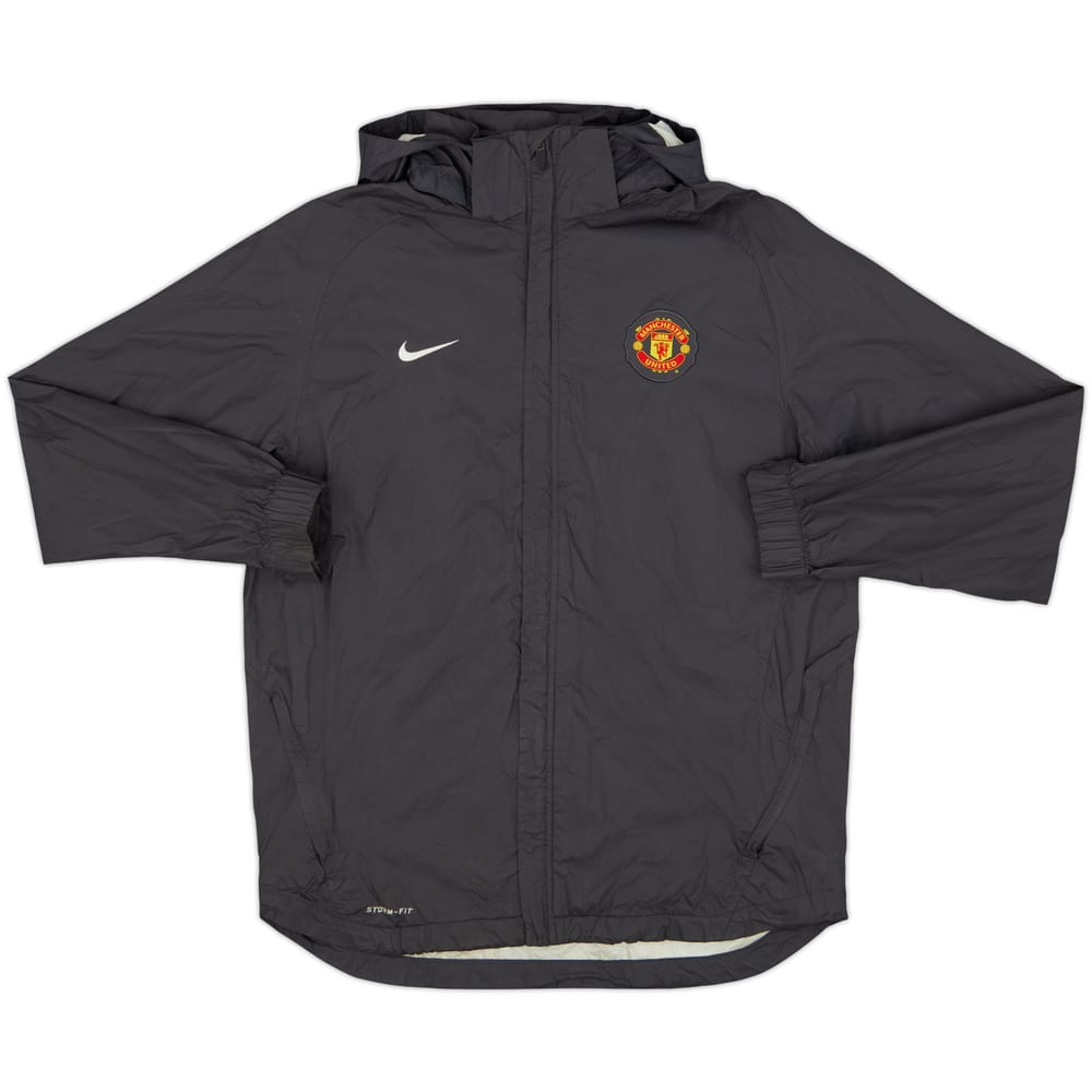 2011-12 Manchester United Nike Hooded Rain Jacket - 8/10 - (XL.Boys)