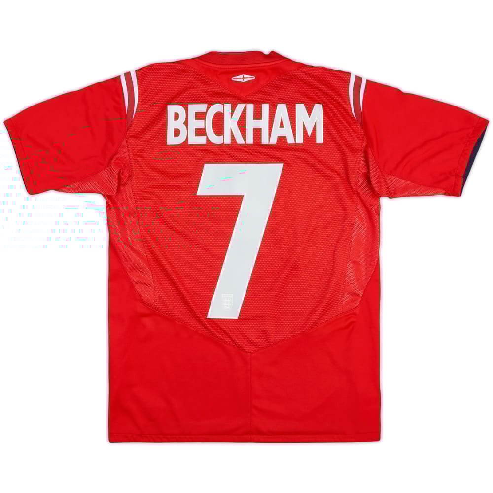 2004-06 England Away Shirt Beckham #7 - 8/10 - (XL.Boys)