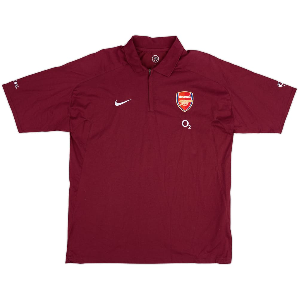 2005-06 Arsenal Nike 1/4 Zip Polo Shirt - 9/10 - (XL)